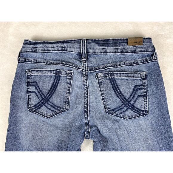 Ariat Jeans Womens 29R Blue Denim Trouser Bootcut Stretch Western Solid - Picture 6 of 7